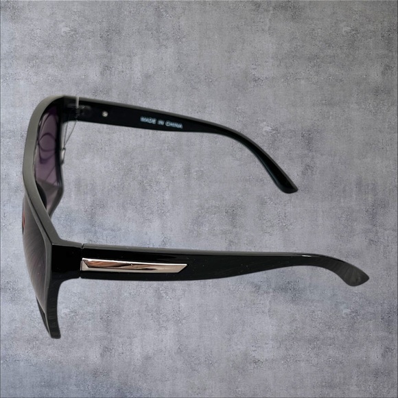 Over size black retro square flat top sunglasses NWT - Picture 3 of 4